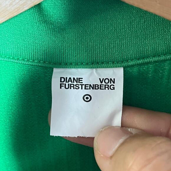 DVF for Target Seamless Collared Ribbed Polo Cropped Fitted Top Green  XS - Picture 3 of 7